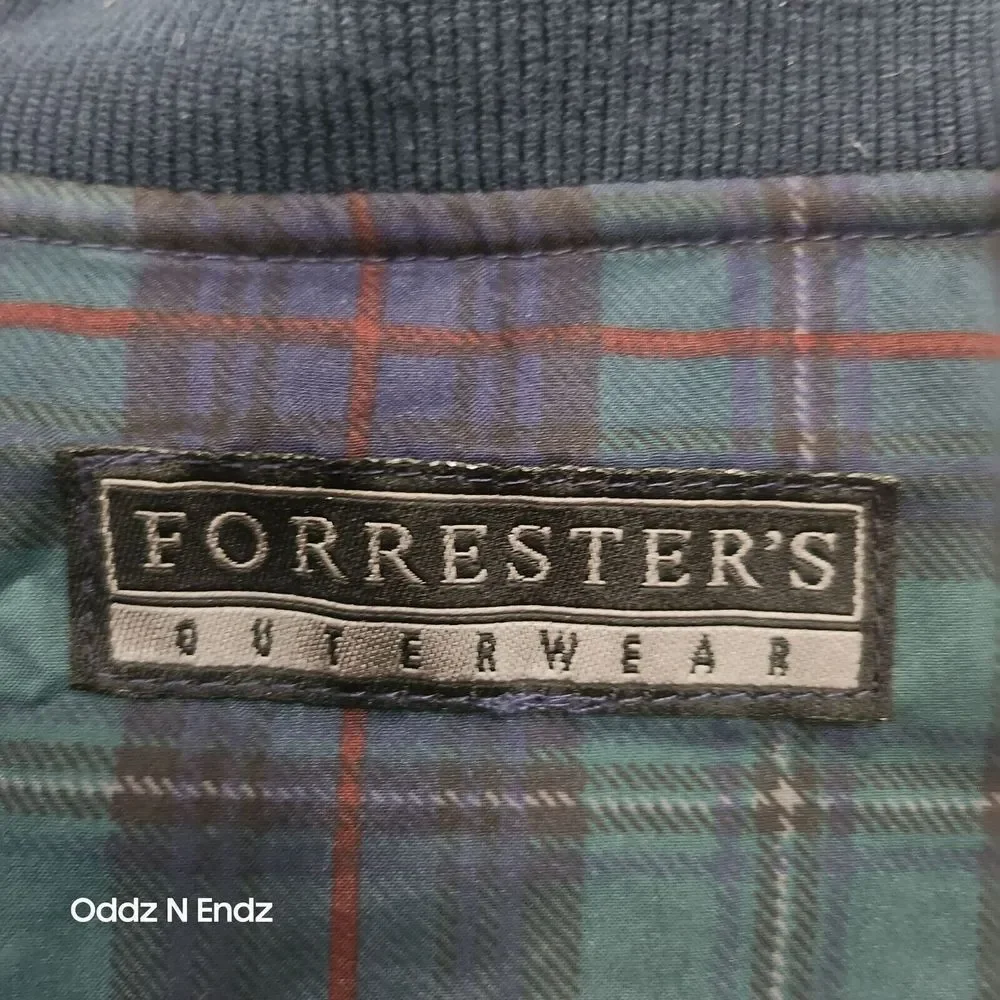 VTG Forresters Mens Plaid Pullover Sweater XL Green Blue Polyester Outerwear Mad